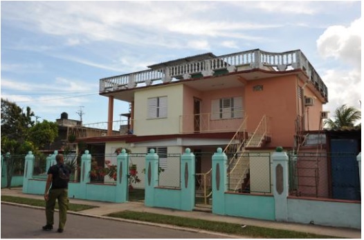 'House front' Casas particulares are an alternative to hotels in Cuba.